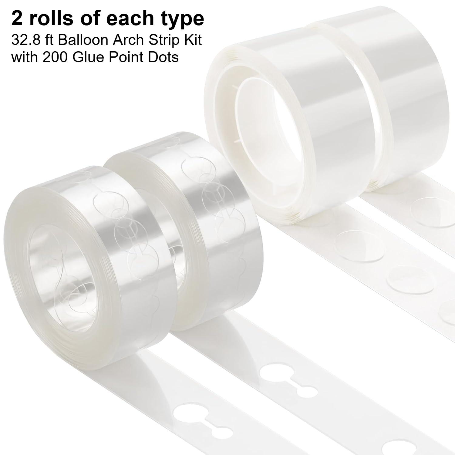 

Balloon Arch Strip Kit with Glue Point Dot Stickers Balloon Tape Strips for Wedding Birthday Party Decorations 10inch