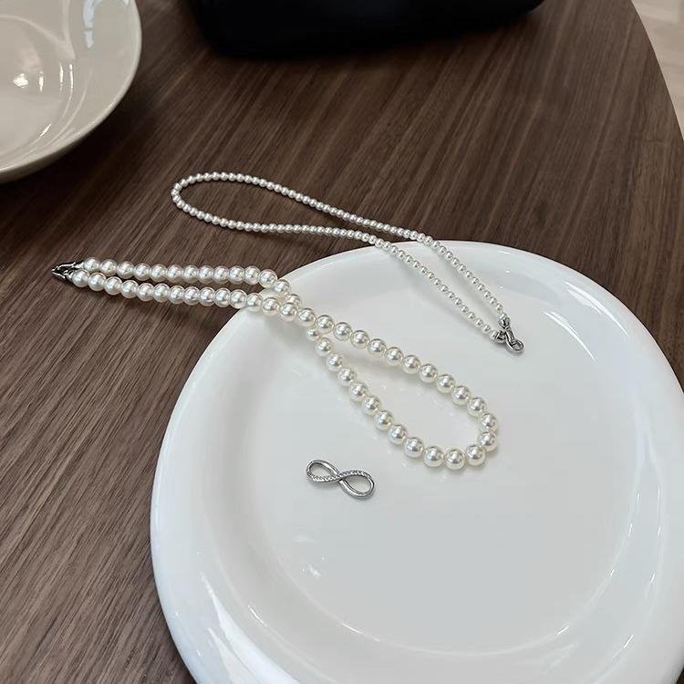 Akoya Gray Pearl Double-Strand Choker with Figure-8 Clasp