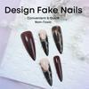 Leopard Print Press on Nails 24Pcs Long Stiletto Acrylic Artificial Nail Tips for Women Girls