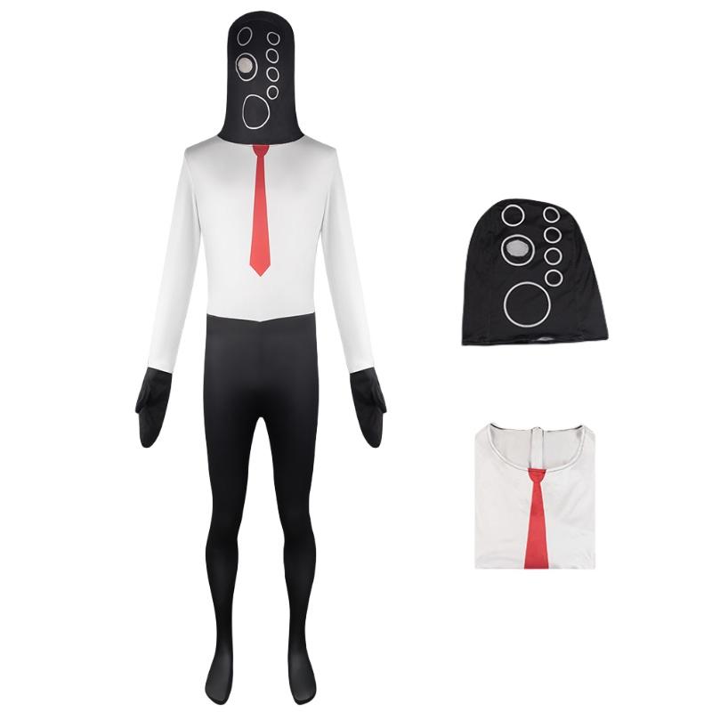 

Tv Skibidi Toilet Man Cosplay Jumpsuit Tight Halloween Party Game Playing Role Loudspeaker,XS