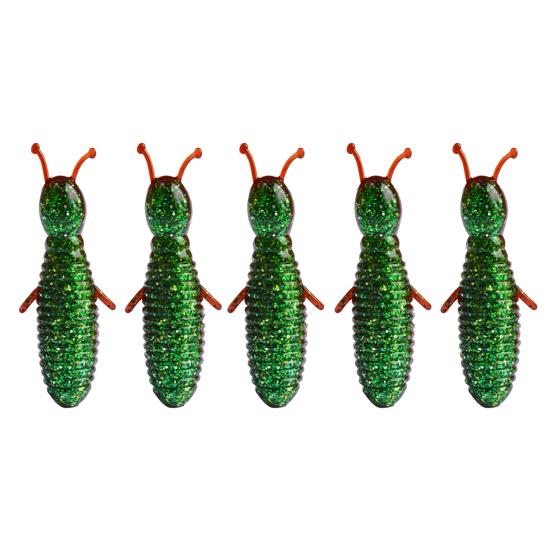 5 Stück 6CM/7G Weichwurm-Köder Langsam sinkend Gesalzen Glitzer Bionischer Köder Bunter PVC Kunstköder Salzwasser Süßwasser Schlangenkopf Angelzubehör