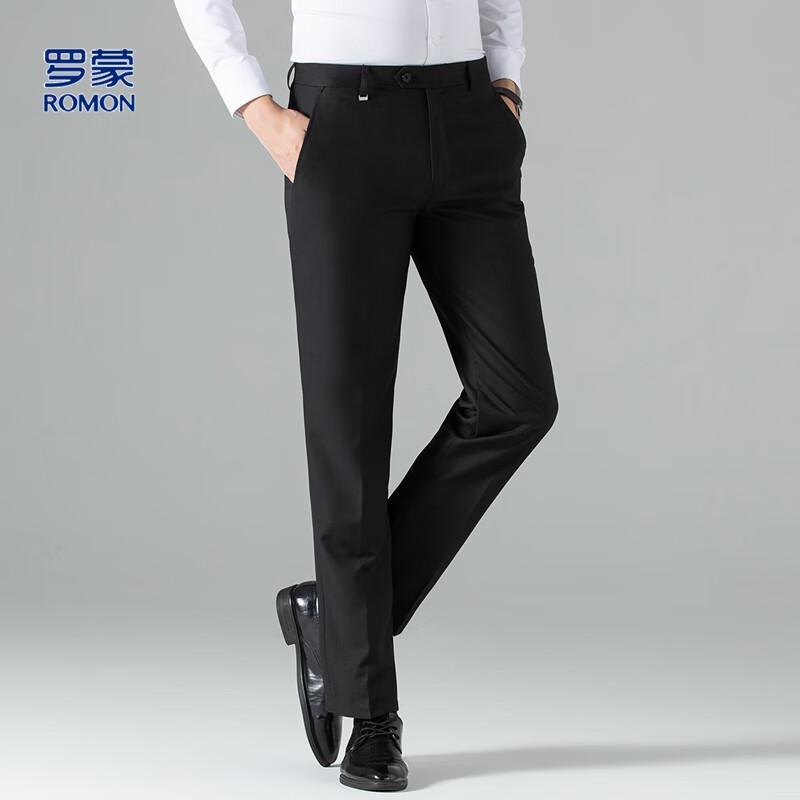 Luomeng Men's Business Casual Straight-Leg Trousers