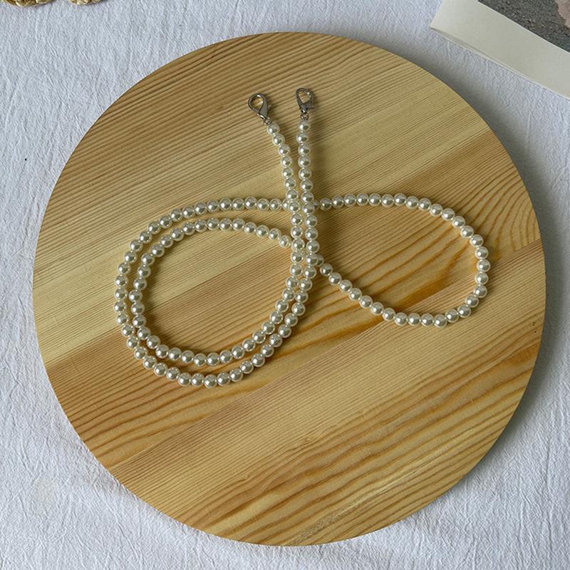 Pearl Beaded Phone Lanyard for iPhone 16/16 Plus/16 Pro/16 Pro Max 110cm Crossbody Chain Strap