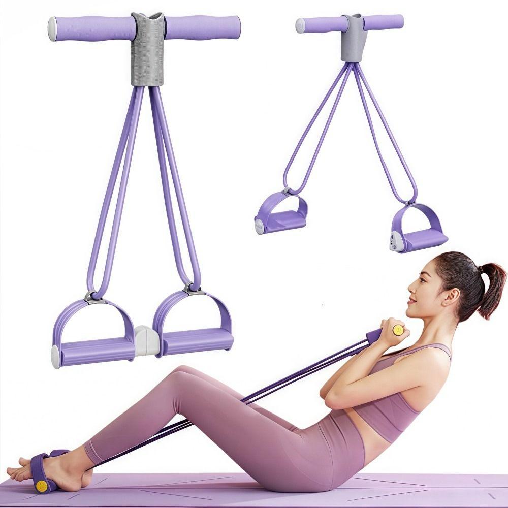 Multi-Function Resistance Bands with Handles Tummy Trainer New Tension Rope  Home Gym