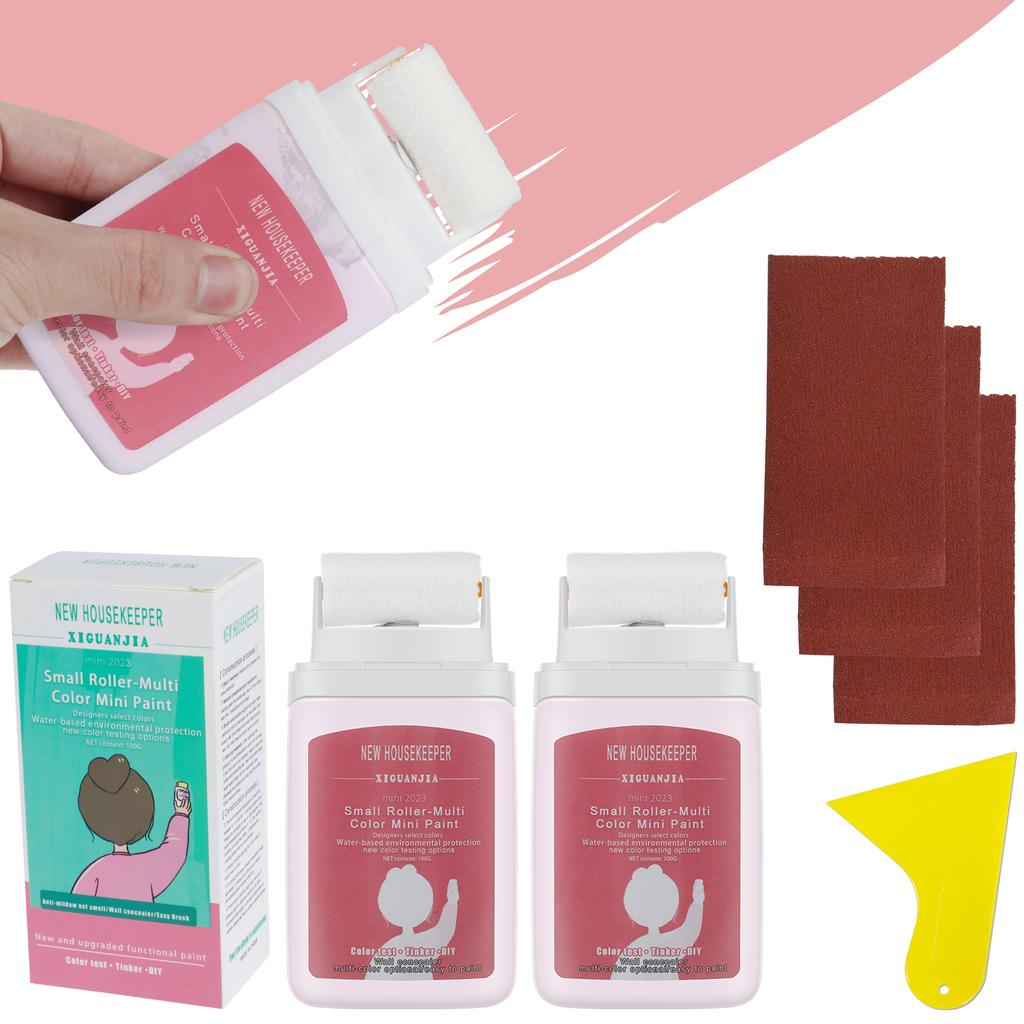 3Pcs Wall Paint Roll Brush Portable Damage Wall Repair Tool Wall Cleaning Wall Patching Paste Household Wall Graffiti Repair