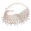 Damenhalskette, Volldiamant Retro Übertrieben Tropfenfransen Choker, Funkelndes Kristall Statement-Halsband