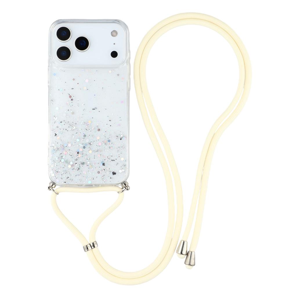 For iPhone 17 Pro Max Case Cute Bling TPU Epoxy Phone Cover with Lanyard