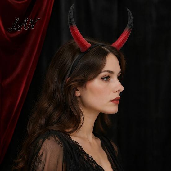 Snap-on Horn Accessories Halloween Ram Headband, Detachable Devil Headpiece for DIY Headband Kit Carnival Party, Festival Cosplay Hair Accessory,