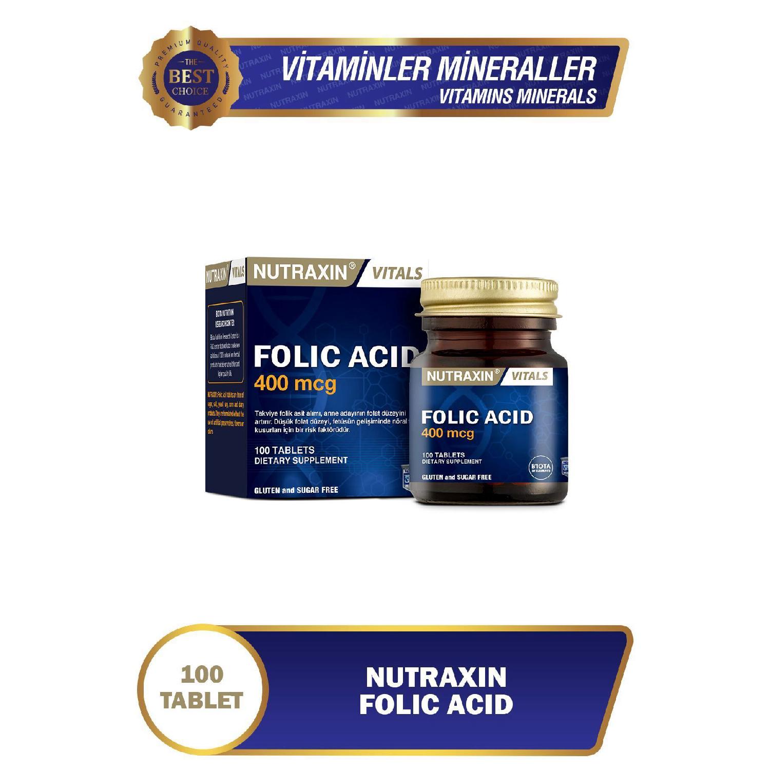 

Фолієва кислота 400 мкг 100 таблеток