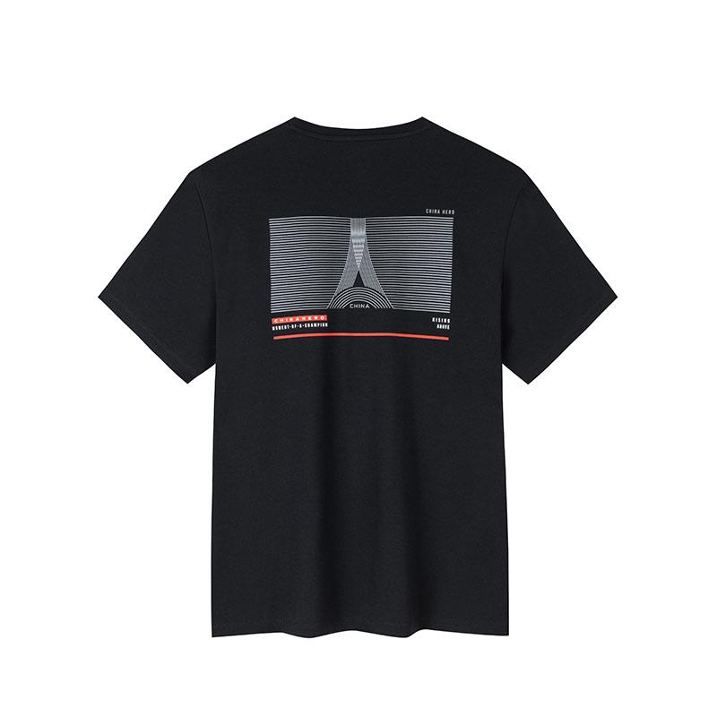 Anta Comfortable Round Neck Pullover Short Sleeve T-Shirt Men Tops Black 152437145-4