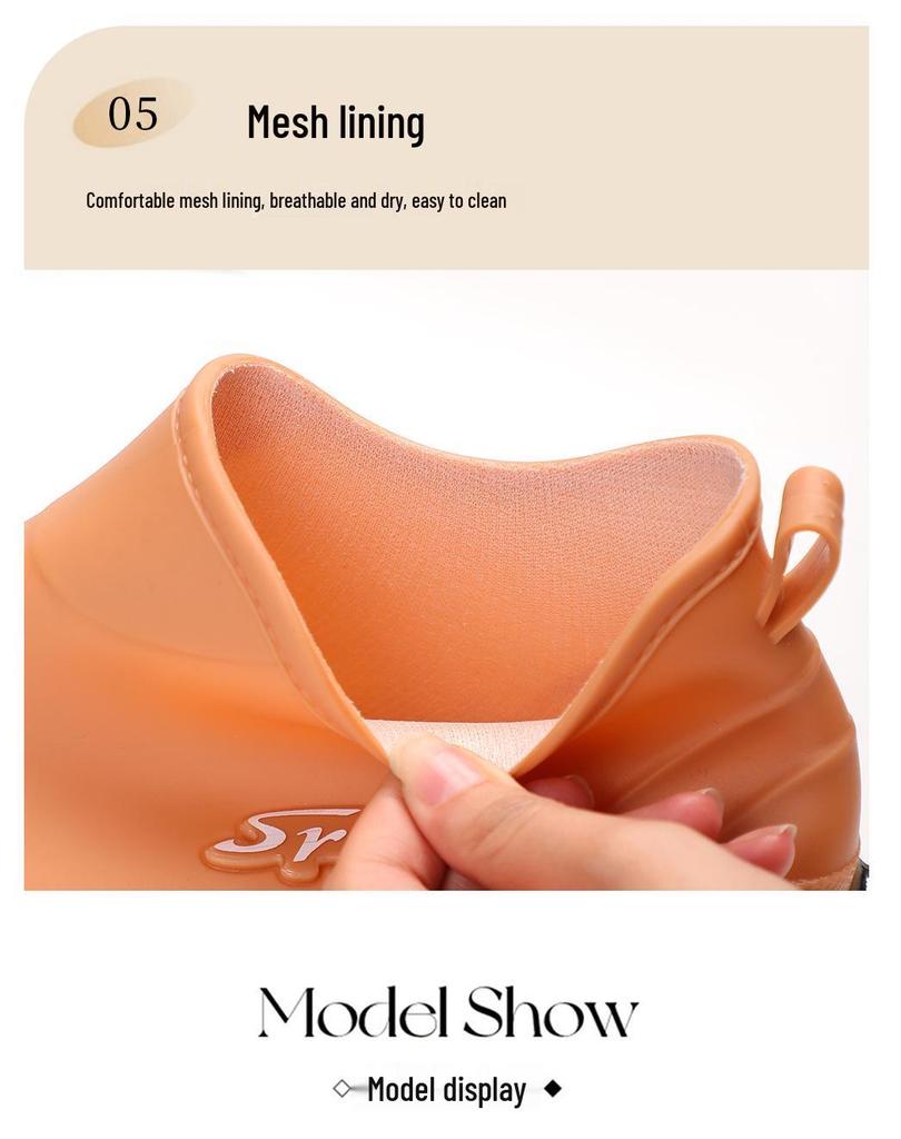 Women's Korean Style Non-slip Cotton Rain Boots - Short, Waterproof, Low-top, Fashionable with Thick Sole