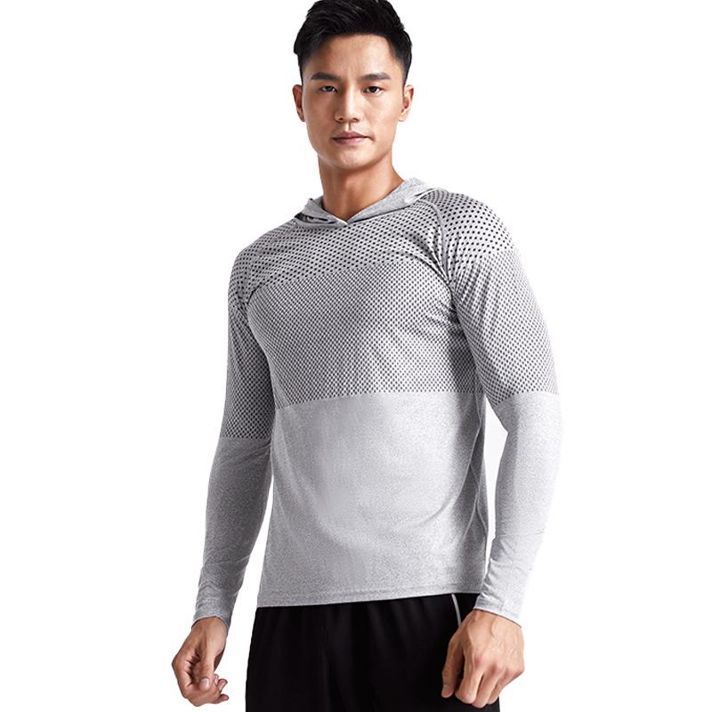 Men's Quick-Dry Hooded Training Suit - Long Sleeve Track & Field Running T-Shirt