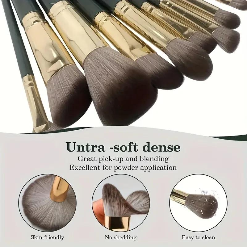 14PCS Makeup Brush Set Professional Soft Bristles Cosmetic Brushes Kit Eye Shadow Blush Foundation