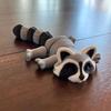 3D Printed Raccoon Ornament Flexible Articulated Raccoon Toy Mini Raccoon in Trash Can for Animal Collectors Kids Gift