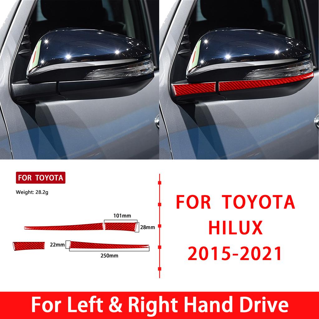Carbon Fiber Stickers For Toyota Hilux 2015- Exterior Accessories Car Rearview Mirror Decoration Anti-Collision Protective
