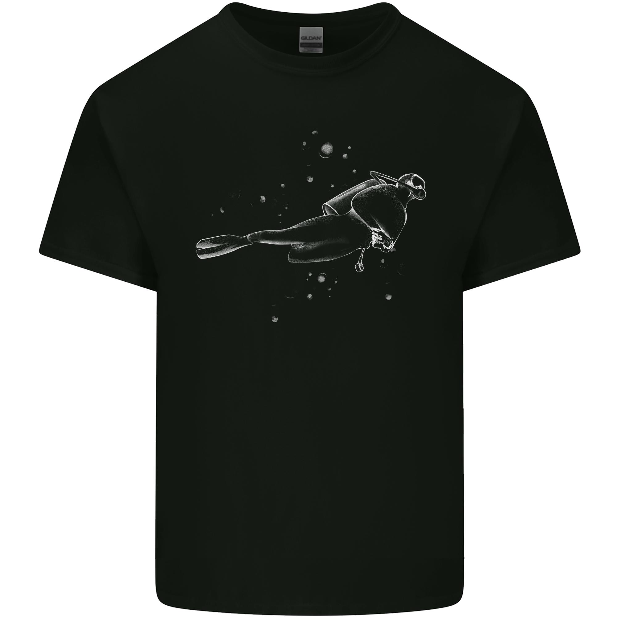 Scuba Diver Bubbles Diving Dive Unisexs Light Cotton TShirt S