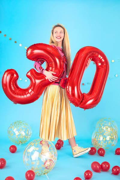 Balon Foliowy Cyfra 4 Czerwona, 86Cm