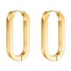 18K Gold U-shaped Rectangular 3MM Hollow Stainless Steel Fashion Earrings