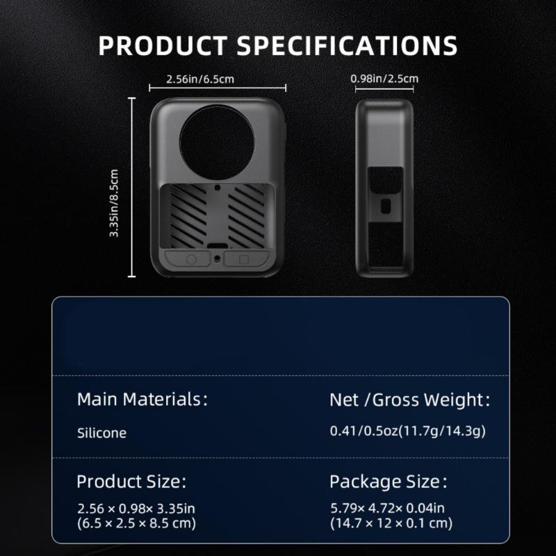 Durability Silicones Protective Cover For 360 Camera Shockproof Antislip Grip Full Body Case Enhances Drop Protections