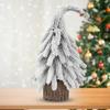 Small Snow Christmas Tree Christmas Tabletop Centerpieces With Wooden Base Snow Christmas Trees For Christmas Winter Home Shelf