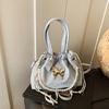 Magnetic Buckle Silver Butterfly  Backpack Metal Chain Pearl Chain Handbag  Daily