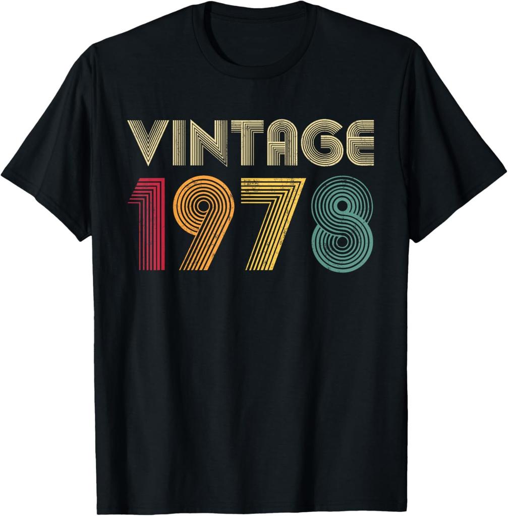 Funny Birthday Gift Man Woman Vintage 1978 T-Shirt Unisex Style T-shirt for Women Men Clothing Oversized Top Outdoor Pullover