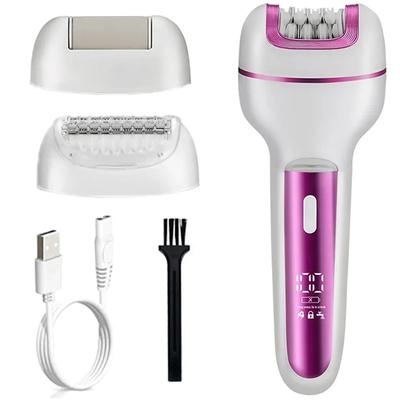 3-in-1 Wiederaufladbarer Damen-Epilierer für Gesicht und Körper Elektrischer Rasierer Haarentferner für Frauen Bikini-Trimmer Bein Damen-Rasierer Hornhautentferner