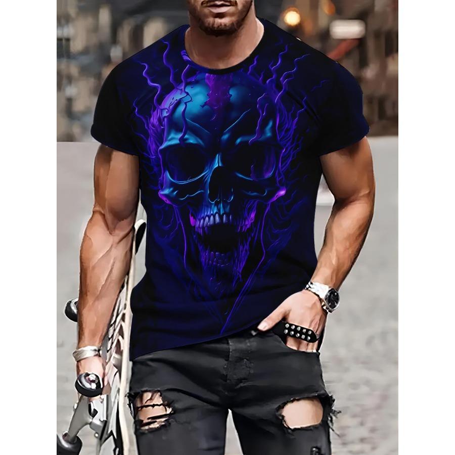 Tricou cu imprimeu 3D cu animale de modă Tricouri cu model de leu Tricou cu mânecă scurtă cu gâtul O Tricou cu mânecă scurtă de vară Tricouri pentru bărbați respirabile Îmbrăcăminte cu desene animate pentru bărbați