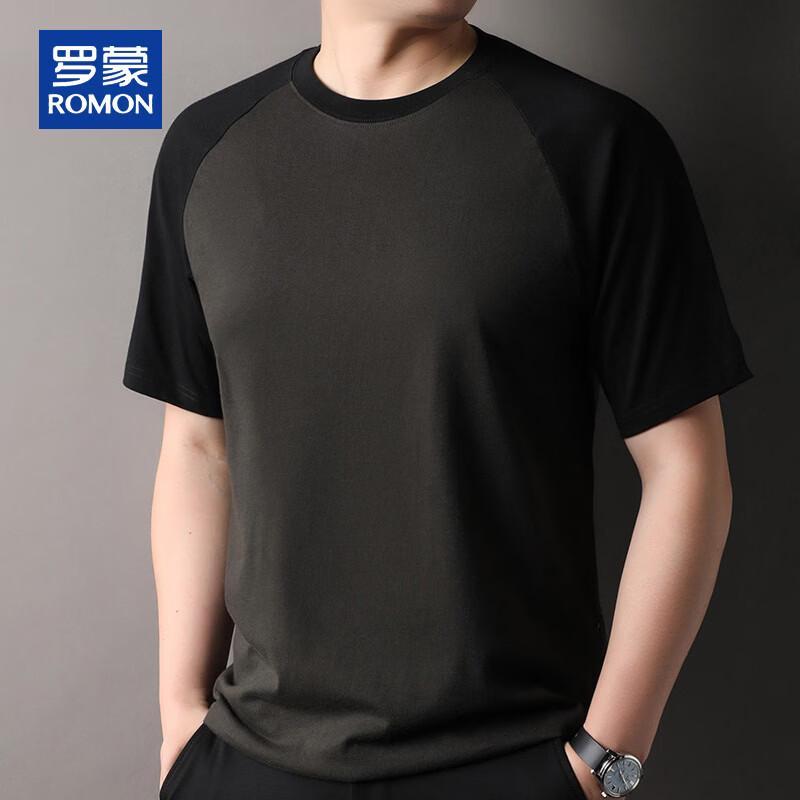 ROMON Men s Pure Cotton Casual Short Sleeve T-Shirt L
