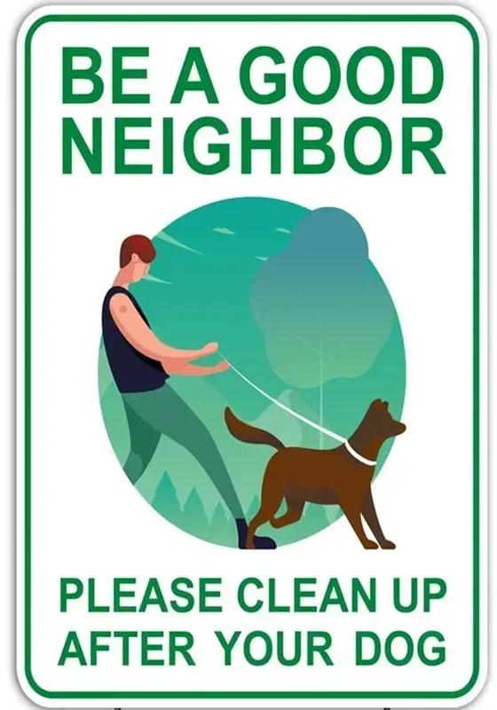 Veuillez Faire Attention À La Plaque Métallique Panneau Pas de Crotte de Chien Panneau Extérieur Veuillez Nettoyer Panneau d'Avertissement Crotte de Chien 8x12 Pouces