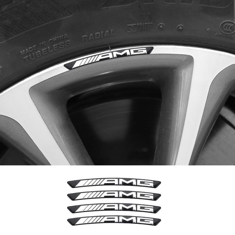 

GLC GLB Car Emblem Wheel Hub 3D Metal Stickers Decorative Accessories For Mercedes Benz AMG W206 W204 W205 W212 W213 W221 W222