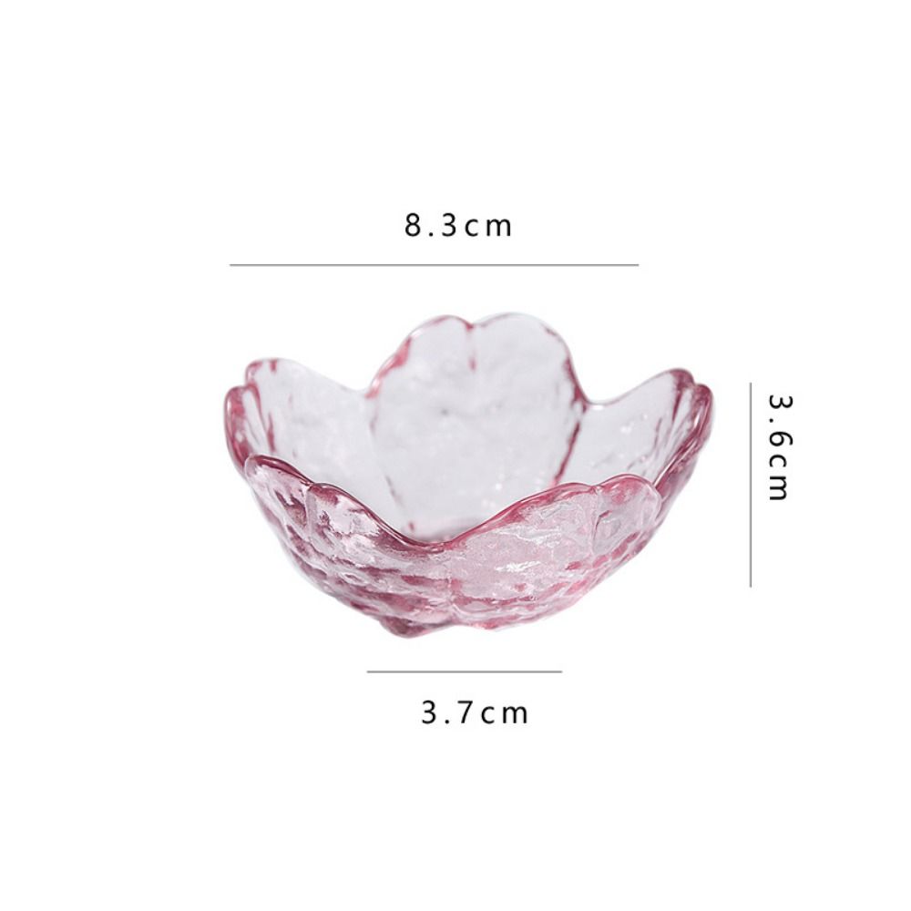 Exquisite Gold Inlay Glass Sakura Disc Nordic Style Japanese Sauce Bowl Small Flower Candle Holder Wedding Table