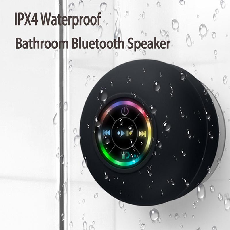 Loudspeaker Bluetooth Speaker Mini Shower Subwoofer Waterproof Handsfree With Suction Cup Mic For Bathroom Pool Beach Car Phone