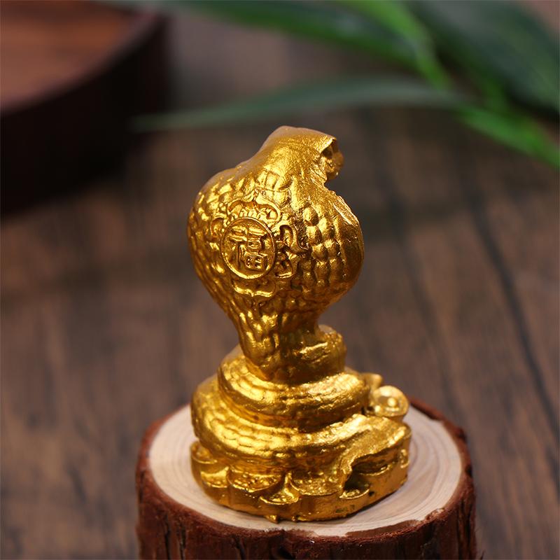 2025 Year Of The Snake Figurine Simulation Snake Resin Ornaments Sculpture Statue Chinese Style Tabletop Lucky  Year Gift