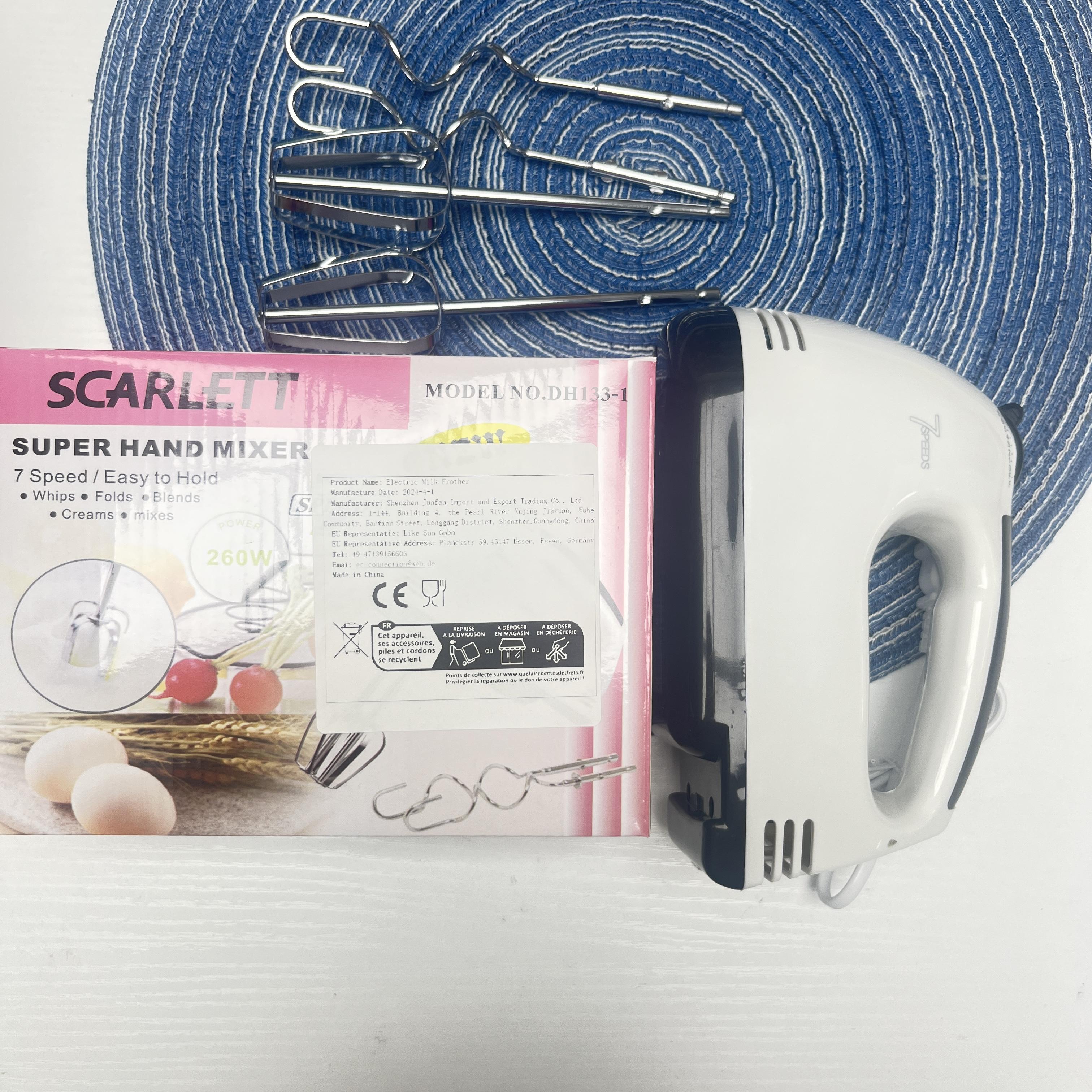 

Белый цвет Ручной электрический венчик для взбивания яиц Бытовой автоматический миксер для взбивания белков и сливок Мини 7-скоростной венчик для взбивания яиц US белый