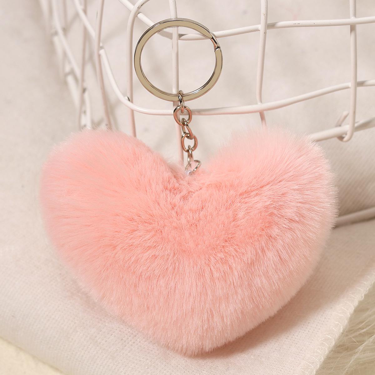 

Брелок-сердце из искусственного меха кролика рекс Duolingo: Милая подвеска для сумок и машин