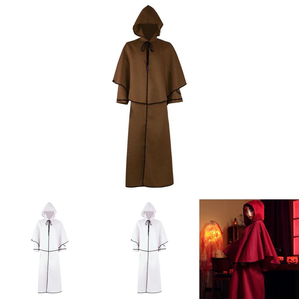 Vintage Guide Robe Hooded Cloak For Halloween Cosplay- 5 Colors