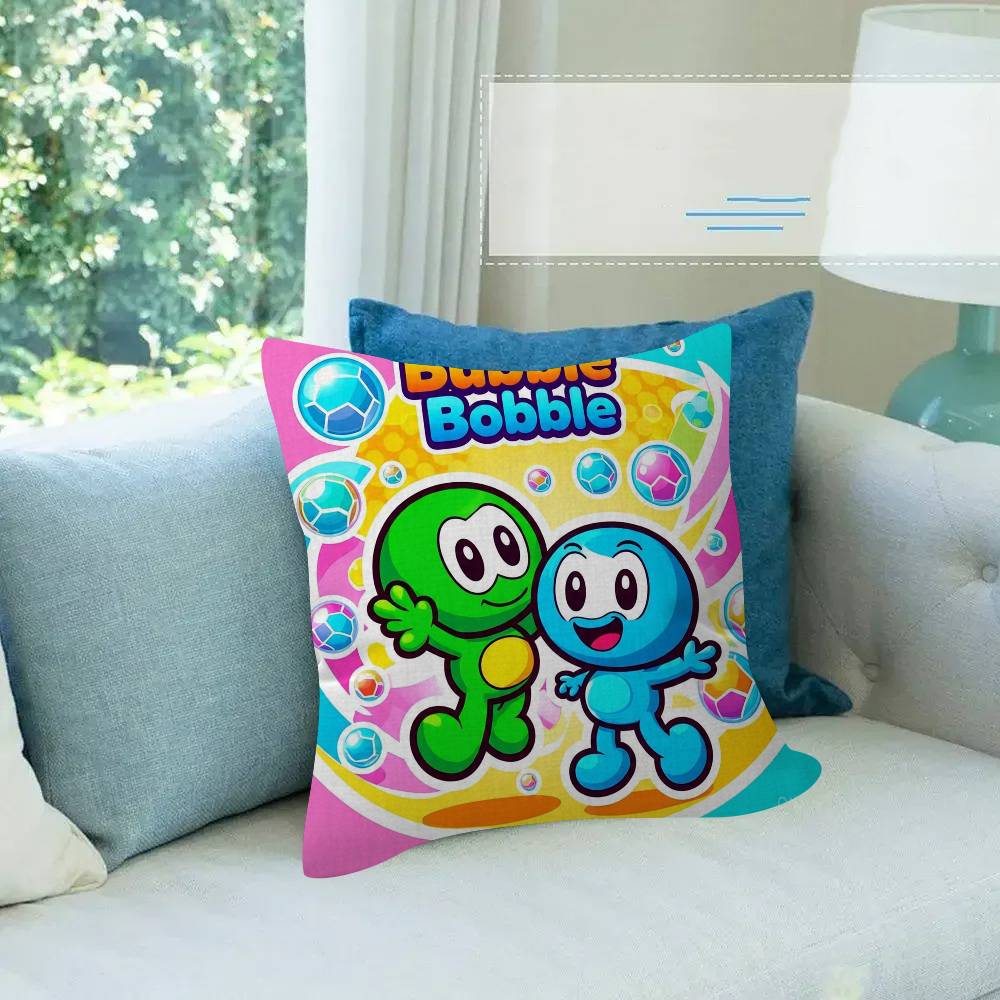 Puzzle Game BBubbles Bobble Personalized Pillow Dust Cover Bedroom Kids Party Decoration Pillowcase Birthday Children Gift
