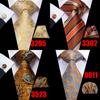 Hi-Tie Neues Design Herren Gelbgold Neuheit Krawatte Taschentuch Manschettenknöpfe Seidenkrawatte Set