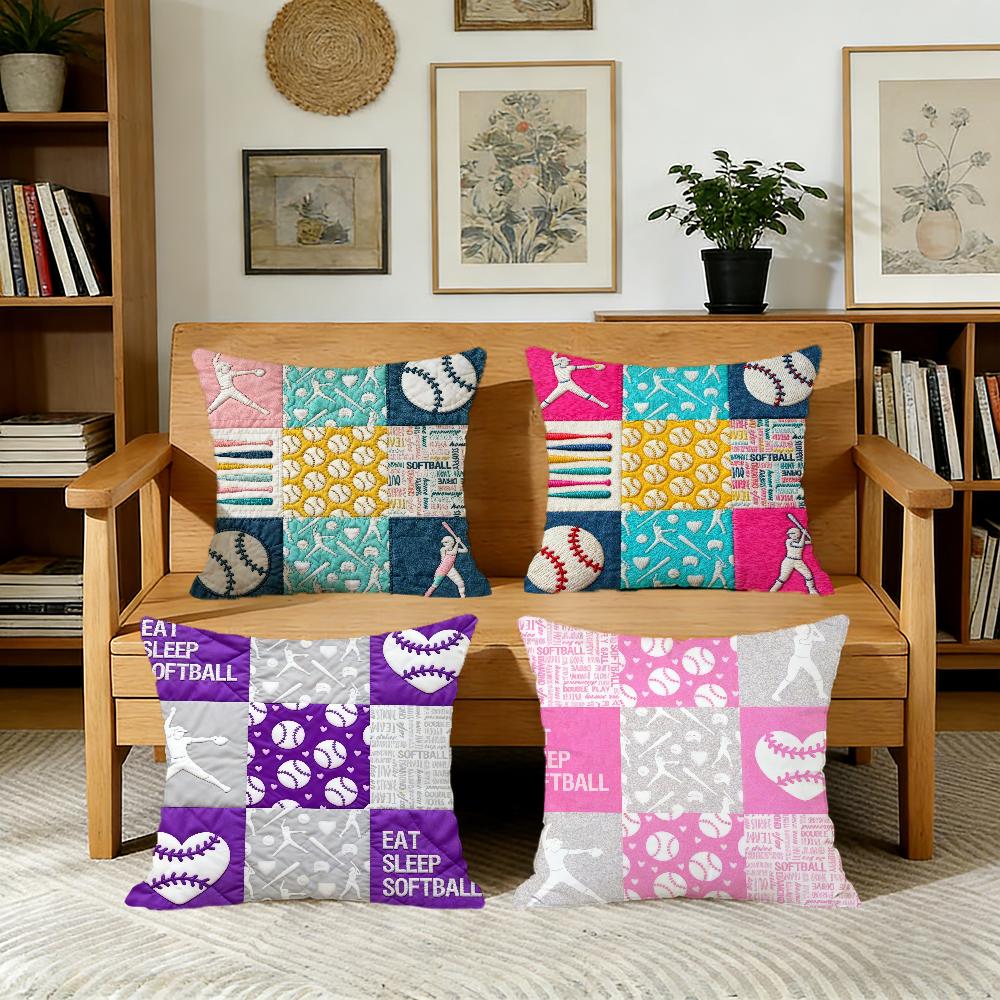 Softball Ppatternedd Bed Cushion Cover For Pillow Printing Sofa Decoration Home Car Room Coffee Shop Office Nordic Simplicity