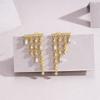 Bar Top Linear Dangle Earring with Graduated Chain Tassel 18K Gold Plated S925 Silver for Evening Party  Moissanite Earring