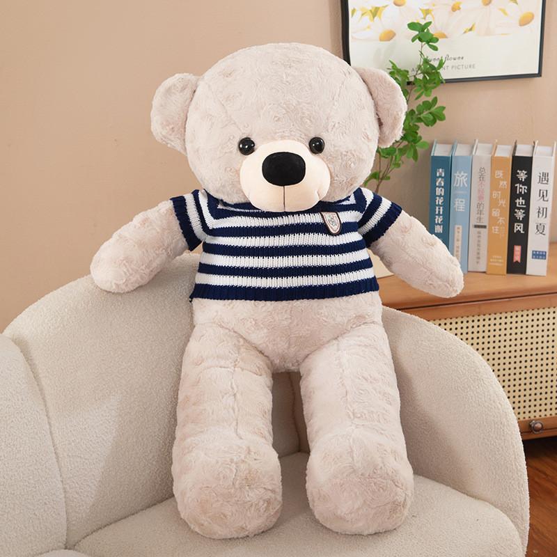 Large Tie Bow Sweater Teddy Bear Plush Toy Girls Birthday Gift Child Companion
