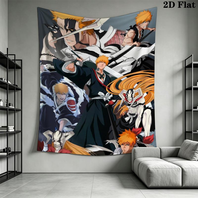 Bleach Wall Tapestry Aesthetic Wall Hanging Printed Fabric Blanket Decorative Tapestries for Bedroom Living Room Home Decor