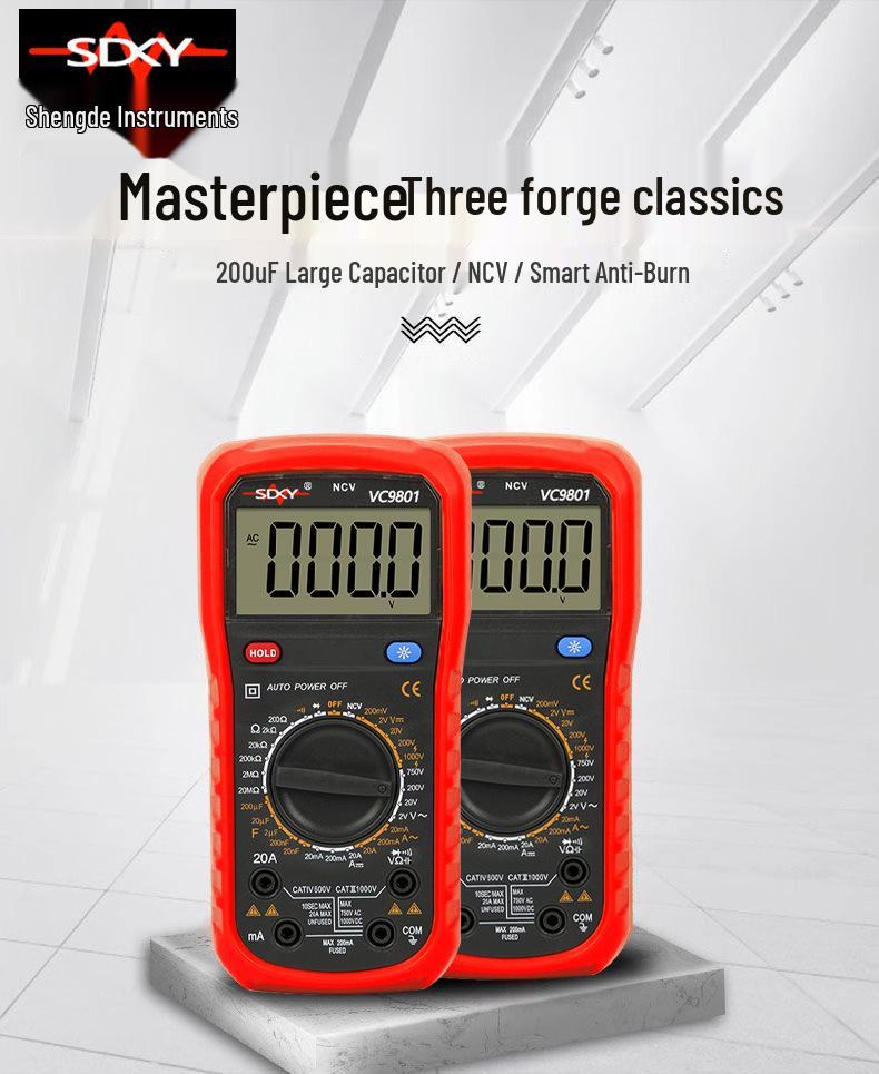 Shengde VC9801 High-Precision Intelligent Digital Multimeter