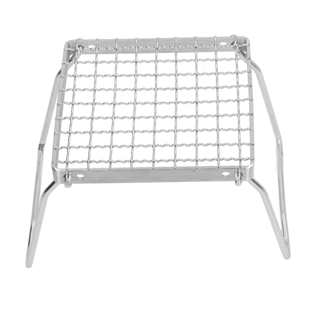 Camp Grill Grate with Foldable Legs 304 Stainless Steel Portable Grid Ultralight Campfire Stand for Hiking Picnic