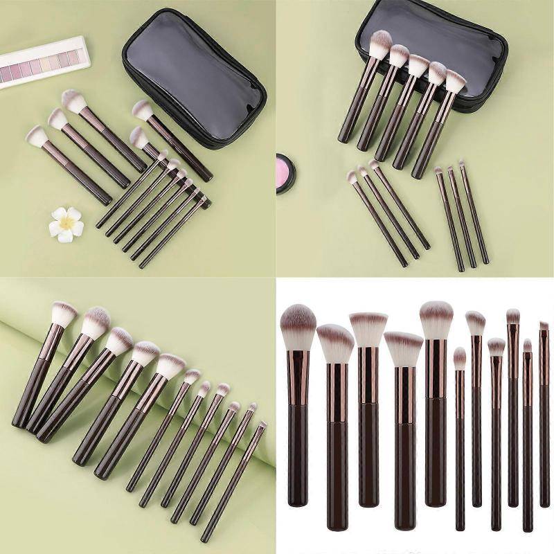 11-Piece Makeup Brush Set Portable Beauty Brushes Soft Bristles with Ergonomic Handles For Face and Eye Makeup Needs