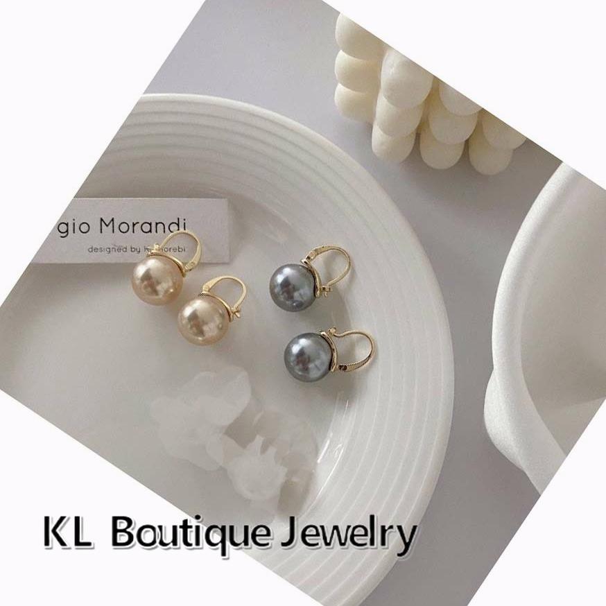 

Элегантные ретро темпераментные жемчужные классические серьги для женщин и девочек, вечерние ювелирные изделия, подарок серый