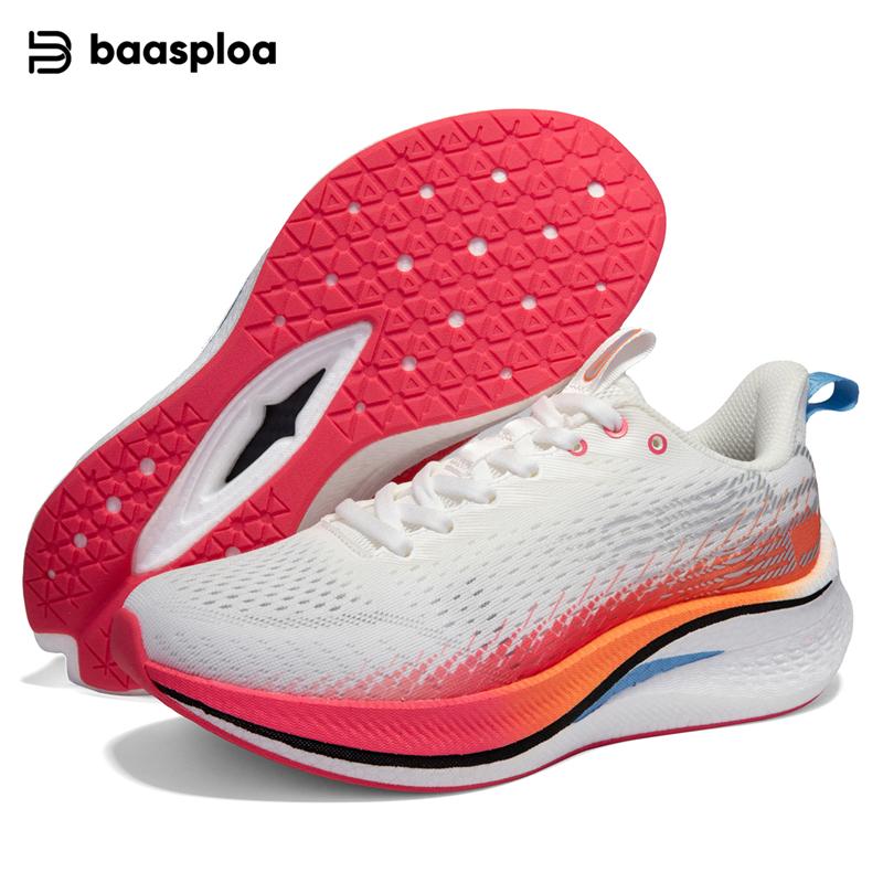BAASPLOA Women's Running Shoes Professional Training Shoes Non-Slip Shock-Proof Breathable Mesh Surface Women's Outdoor Sports Running Shoes for Women