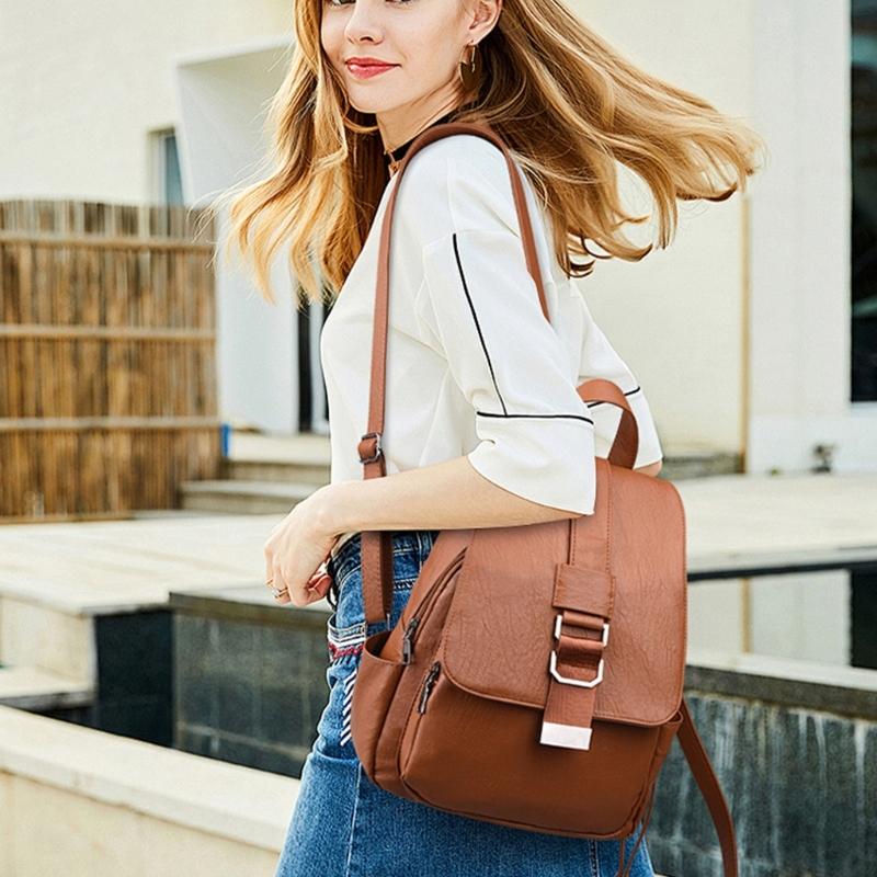 Crochet Bag Making Kit With PU Leather Backpack Bottom Base Flip Cover Adjustable Strap And Lock Buckle For DIY Projects