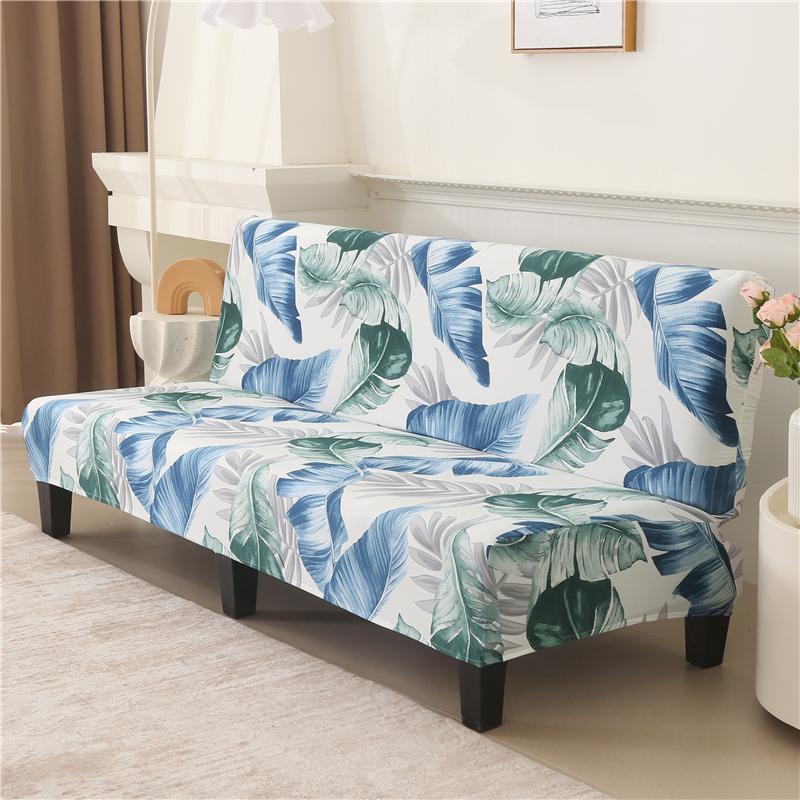 Stretch Futon Cover Armless Sofa Slipcover Folding Sofa Bed Couch Cover Washable Furniture Protector for Sofa Without Armrest